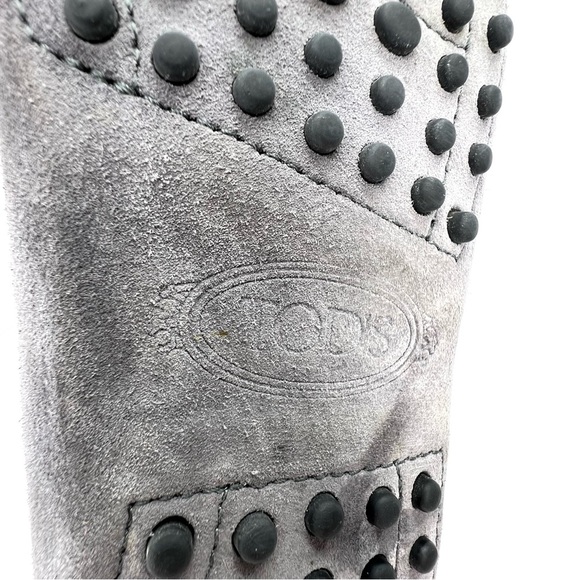 Tod’s Gommino Driving Shoes Gray Suede Euro Size 37.5 US 7.5 Moccasins Mocs tods - Picture 7 of 12